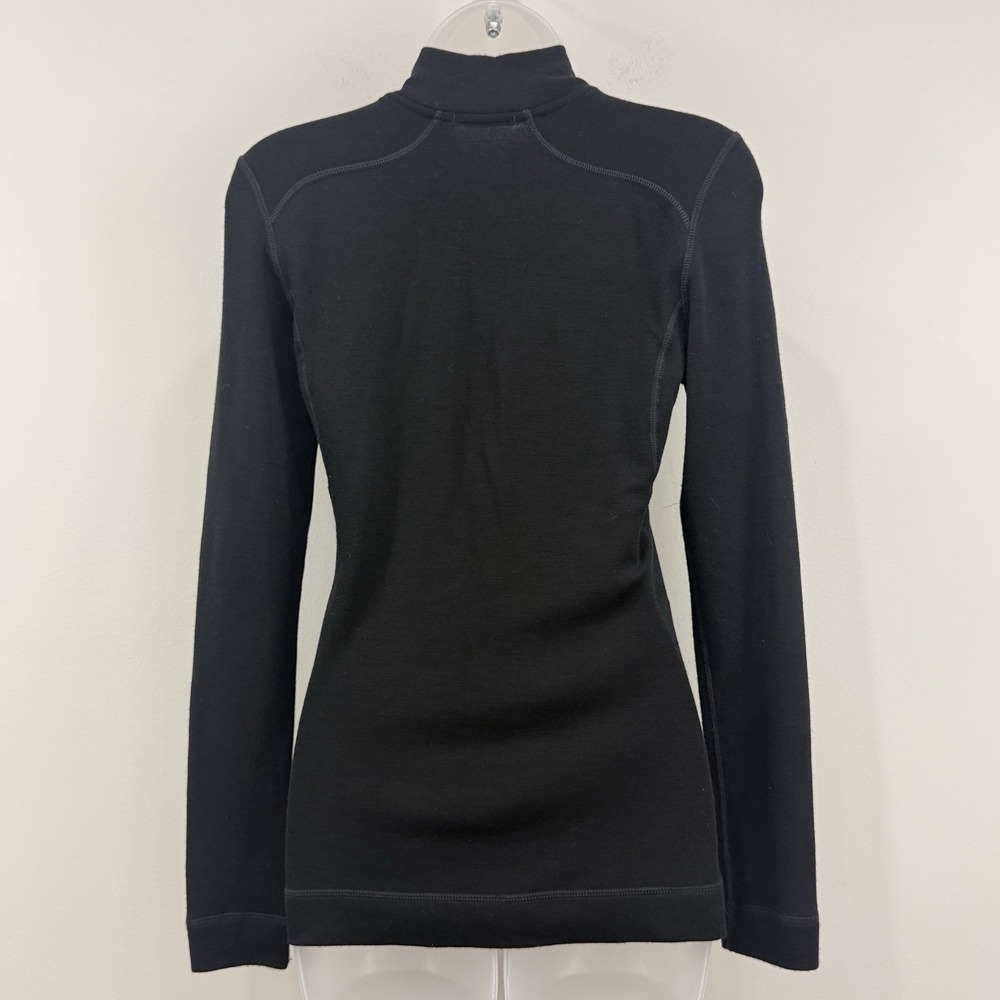 Smartwool Merino Wool Base Layer Womens S Black 1/4 Zip Outdoors Hike Ski - Picture 11 of 14